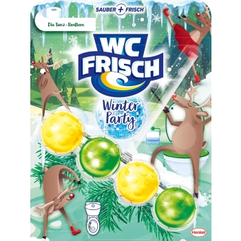 WC Frisch Winter Party Tanz-Rentiere Zawieszka WC 50 g DE